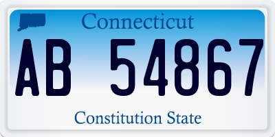 CT license plate AB54867