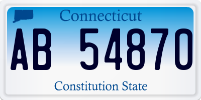 CT license plate AB54870