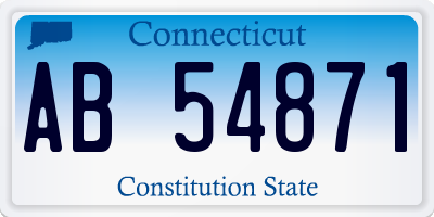 CT license plate AB54871