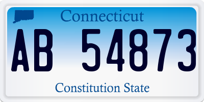 CT license plate AB54873