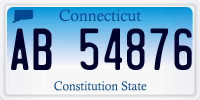 CT license plate AB54876