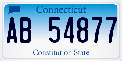 CT license plate AB54877
