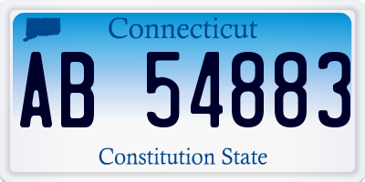 CT license plate AB54883