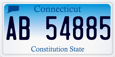 CT license plate AB54885