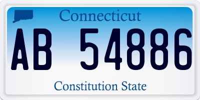 CT license plate AB54886