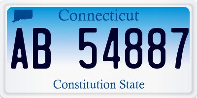 CT license plate AB54887