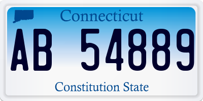 CT license plate AB54889