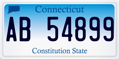 CT license plate AB54899