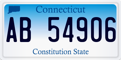 CT license plate AB54906