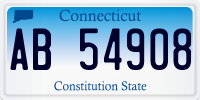 CT license plate AB54908