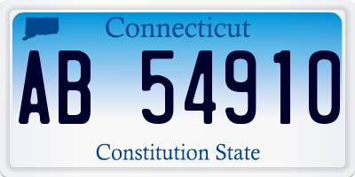 CT license plate AB54910