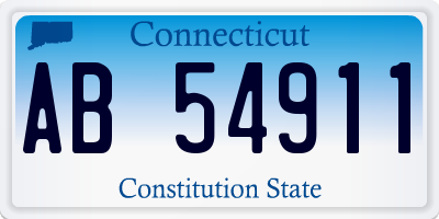 CT license plate AB54911