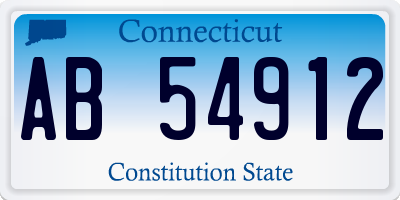 CT license plate AB54912