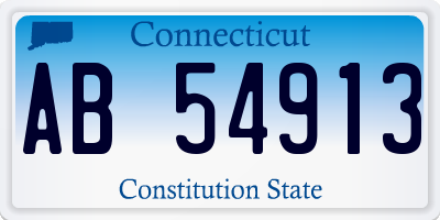 CT license plate AB54913