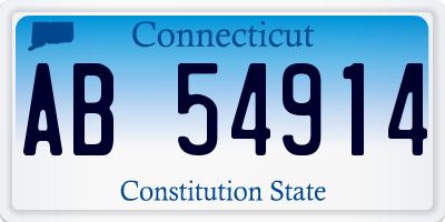 CT license plate AB54914