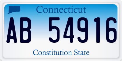 CT license plate AB54916