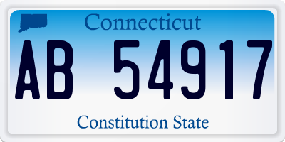 CT license plate AB54917