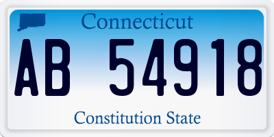 CT license plate AB54918