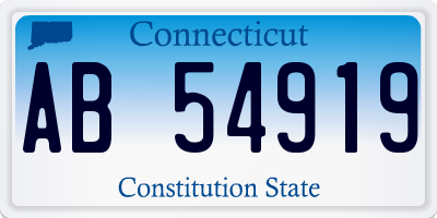 CT license plate AB54919