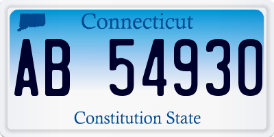 CT license plate AB54930