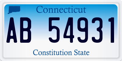 CT license plate AB54931