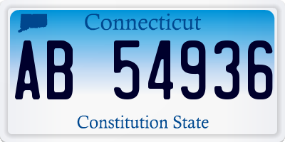 CT license plate AB54936