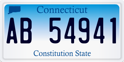 CT license plate AB54941