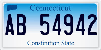 CT license plate AB54942