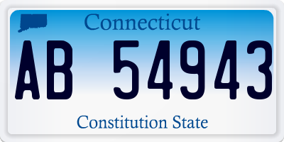 CT license plate AB54943