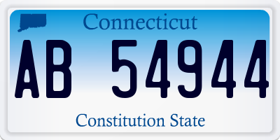 CT license plate AB54944