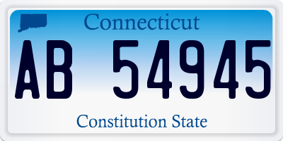 CT license plate AB54945