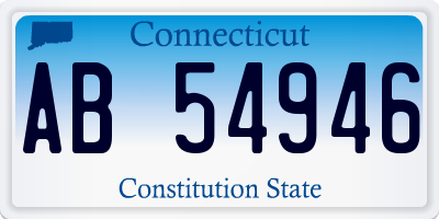 CT license plate AB54946