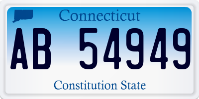 CT license plate AB54949