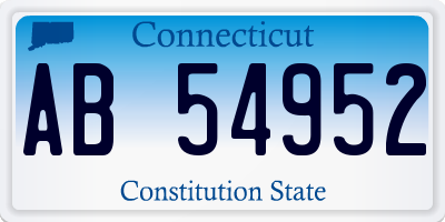 CT license plate AB54952