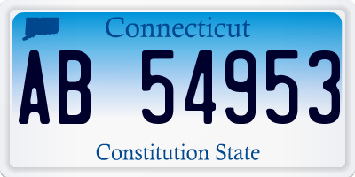 CT license plate AB54953