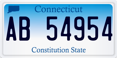 CT license plate AB54954