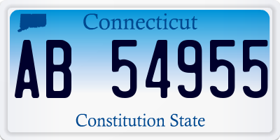 CT license plate AB54955