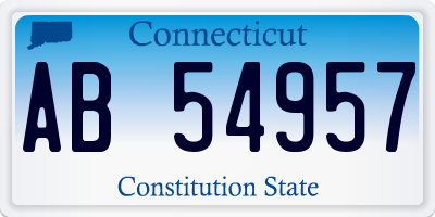 CT license plate AB54957