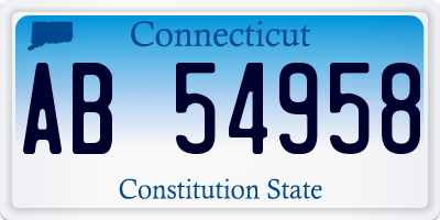 CT license plate AB54958