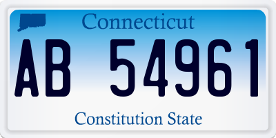 CT license plate AB54961