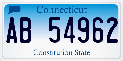 CT license plate AB54962