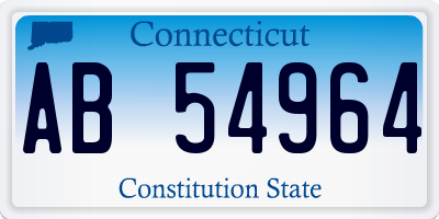 CT license plate AB54964