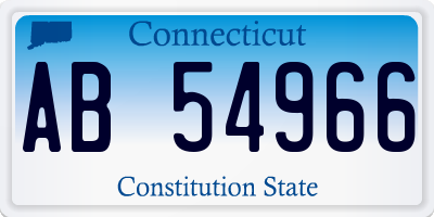 CT license plate AB54966