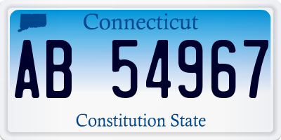 CT license plate AB54967