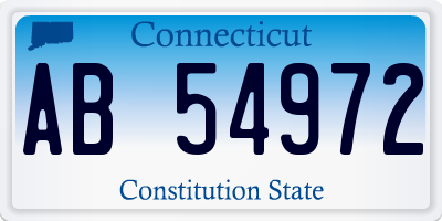 CT license plate AB54972