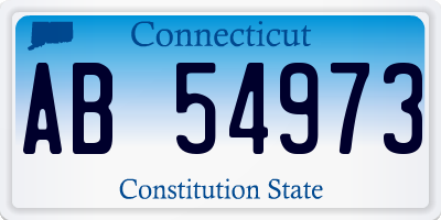 CT license plate AB54973