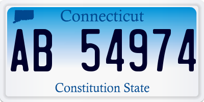 CT license plate AB54974