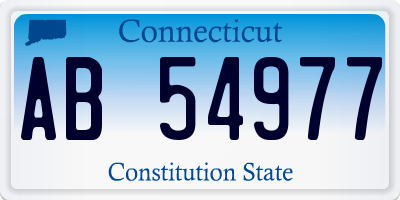 CT license plate AB54977