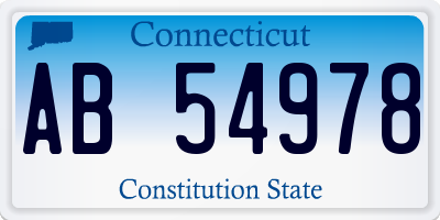 CT license plate AB54978