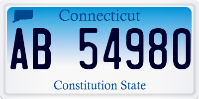 CT license plate AB54980